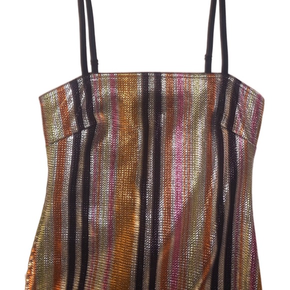 NWOT⚡️Blue Blush Metallic Stripe Bodycon Dress - Picture 3 of 5